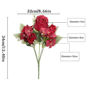 Ramo de Rosas <span class=keywords><strong>Kimberley</strong></span> de Seda Artificial de Alta Calidad, Flor de Franela para el Día de San Valentín, Decoración Suave para Bodas y Hogar - Product Image 5
