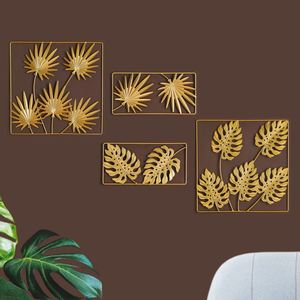 Modern Metal <b>Leaf</b> Wall Decoration Iron Palm <b>Leaf</b> with Frame Hanging <b>Art</b> Crafts Wall Decor for Home Living Room Bedroom - Product Image 2
