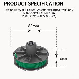 Replacement Lawn Mower Parts Grass Trimmer Line Spool Nylon Line 14FT/4.26m 05309-20 for Gardena PowerCut Plus 650/30 Art.9811 - Product Image 4