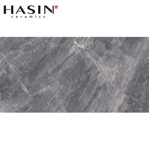 Hasin-suelo de cerámica para sala de estar, azulejo de suelo de pared con apariencia de mármol gris oscuro, 600x1200mm