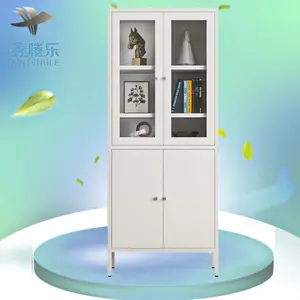 Classeur en métal personnalisé de haute qualité, armoire à dossiers à double porte en verre ignifuge