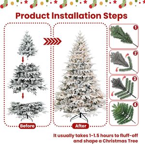Christmas <b>Tree</b> Indoor and Outdoor White Full <b>Artificial</b> Christmas <b>Tree</b> With Plump Branches - Product Image 4