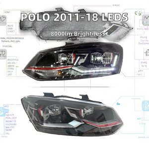 2011-2018 para Volkswagen Polo Faros LED Sistema de iluminación automática Estado usado 6000K Temperatura de color Piezas de automóvil de alta calidad - Product Image 2