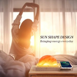 โคมไฟบรรยากาศรูปพระอาทิตย์ทรงโมเดิร์น ดีไซน์ทันสมัย ผลิตจากวัสดุที่เป็นมิตรต่อสิ่งแวดล้อม พร้อมที่ชาร์จไร้สายและลำโพงเพลง - Product Image 4