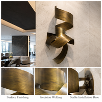 Sculpture murale abstraite en bronze sur mesure, artisanat métallique, finition antique, faite à la main, durable, décoration pour salon, hôtel, galerie, bureau