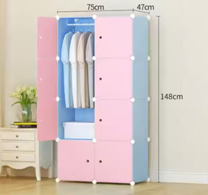 Garde-robe en plastique pour jeune fille <span class=keywords><strong>cube</strong></span> modulaire <span class=keywords><strong>rangement</strong></span> garde-robe organisateur de vêtements - Product Image 3