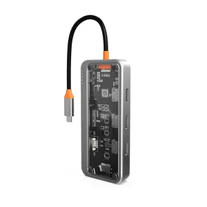 Mini concentrateur USB de haute qualité type-c 10-en-1 station d'accueil multiport 4K HDM1 USB3.0 USB2.0 PD adaptateur de charge 5 ports certifié CE