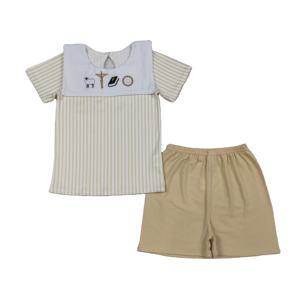 RTS Boutique He Risen - Conjunto de Pantalones Cortos y Pelele de Burbuja para Bebé Niño, con Estampado de Oveja y Bordado, de Algodón y Spandex, para Primavera y Otoño, Modelo Brother - Product Image 1