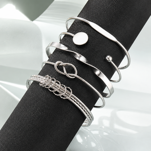 Punk Bracelets <b>Set</b> for Women Gold Color <b>Bead</b> Cuban Chain Irregular Bracelet Layered Hand Charm Bracelet <b>Set</b> - Product Image 4