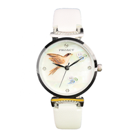 Dernière petite montre de luxe légère bracelet en cuir montre à quartz pour femme cadran en perles naturelles montre-bracelet féminine élégante cadeau