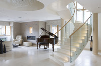 Escalier en arc ACE, escalier moderne en verre personnalisé pour l'intérieur, double courbe