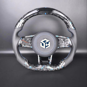 Volante Deportivo LED de Fibra de Carbono Compatible con <span class=keywords><strong>Volkswagen</strong></span> Golf8 MK8 Passat Touareg Tiguan <span class=keywords><strong>Polo</strong></span> GTD MK7 MK6 <span class=keywords><strong>R</strong></span>-<span class=keywords><strong>Line</strong></span> CC Jetta - Product Image 1