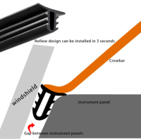 Bande d'isolation acoustique pour pare-brise de voiture, bande d'étanchéité en caoutchouc en forme de T pour console centrale et tableau de bord