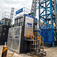 Monte-charge de construction incliné et courbé SC200, capacité 2000 kg, vitesse 0-40 m/min, inclinaison 0-15 degrés, certifié ISO CE