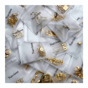 Sacs en plastique avec fermeture à glissière en PVC solide auto-scellant transparent/mat/givré pour bijoux avec logo personnalisé pour l'emballage de bijoux - Product Image 1