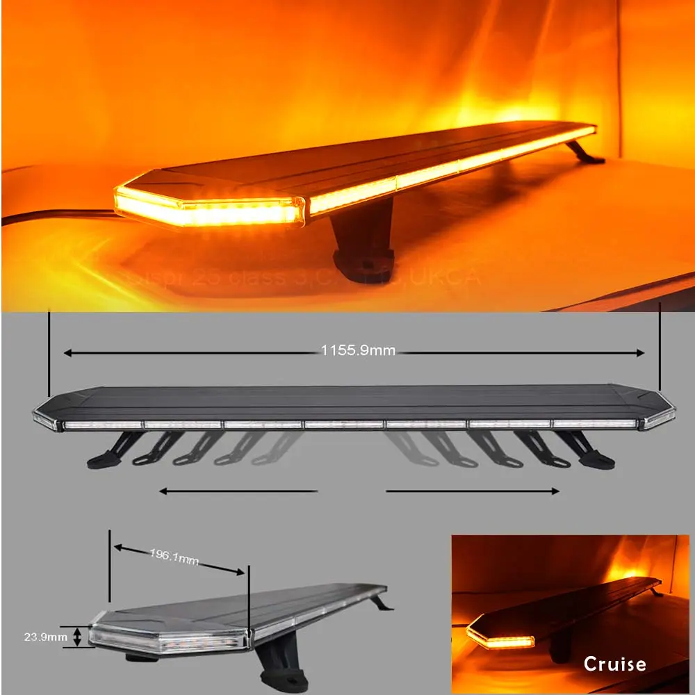 Super slim aerodynamic led light bars 0.94inch amber warning lightbar car roof top light bar