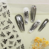 Accessoires populaires d'autocollant de papillon d'art d'ongle 2D divers beaux conceptions matériel imperméable d'ANIMAL FAMILIER pour des ongles de bricolage