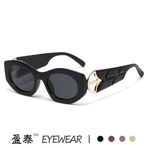 Yingtai Eyewear Cat Eye Sunglasses <b>Pink</b> <b>Frame</b> UV400 Protection Women's Fashion Sun Glasses - Product Image 5