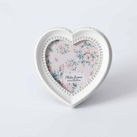 Marco de Fotos FengYuan de Resina y Vidrio en Forma de Corazón Blanco, Diseño Floral, Logotipo Personalizado, Alta Calidad, Elegante, para Colgar en Casa