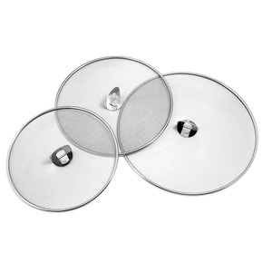 Stainless Steel Mesh Lid Set 3Pcs Heat Resistant Kitchen Cooking Tool For Pot Pan Cover - Product Image 1