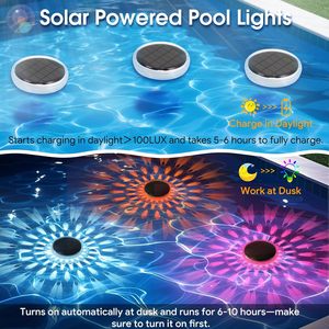 Lumière flottante imperméable IP67 pour extérieur, décoration de piscine, lumières solaires LED RGB colorées pour piscine - Product Image 2