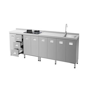 Armoire <span class=keywords><strong>de</strong></span> <span class=keywords><strong>cuisine</strong></span> modulaire tout-<span class=keywords><strong>en</strong></span>-un <span class=keywords><strong>en</strong></span> acier inoxydable <span class=keywords><strong>de</strong></span> style moderne 304 avec cuisinière simple, évier et rangement, garantie 5 ans - Product Image 5