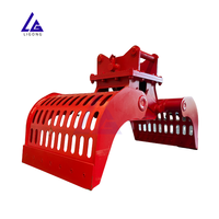 Grappin de tri non rotatif pour excavatrice, conforme CE, hydraulique, robuste, à dents durables, pour le recyclage des déchets plastiques
