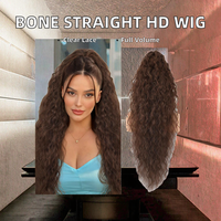 Perruques Lace Front Brésiliennes Ondulées Lisses Effet Soie avec Dentelle Transparente Pré-Pluckée en Cheveux Humains Vierges Remy Densité 180%