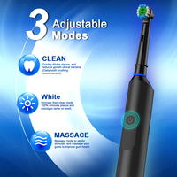 Brosse à dents électrique rotative sonique pour adultes, étanche IPX7, rechargeable, portable, 3 modes, poils doux
