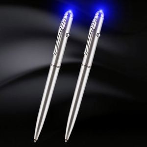 Stylo bille créatif à lumière UV LED magique, article fantaisie avec encre invisible pour l'école/le bureau, stylo espion en acier inoxydable pour cadeaux - Product Image 1