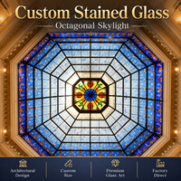 Paneles de Vidrio Decorativos Hechos a Mano, Vidrio Artístico Tiffany para Iglesia, Catedral, Domo, Puerta, Claraboya, Fabricante