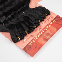 Extensions de cheveux en mèches à coudre, couleur noire, effet cheveux humains 5X, ondulés, bouclés, vente en gros, personnalisation