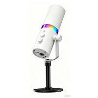 Microphone de jeu USB RGB, microphone à condensateur en métal, enregistrement sur bureau pour podcast, streaming, studio, vidéos