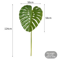 Daun Monstera Beludru Hijau Buatan yang Trendi, Bahan Kain Pixel, Tinggi 100-200cm, Dekorasi Pernikahan & Luar Ruangan