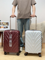 Valise trolley de luxe simple en polyester à coque rigide ultra-légère de 20 pouces, pèse seulement 1,9 kg, roues HINOMOTO