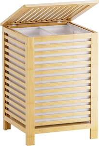 Double-layer laundry <b>basket</b> <b>with</b> a <b>lid</b> - Product Image 1