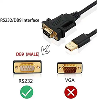 Cable Serial USB AM RS232 DB9 de 9 Pines Macho con Chip FT232RL/PL2303, Chapado en Oro, Certificado CE, Compatible con Windows, Linux y Mac, OEM/ODM