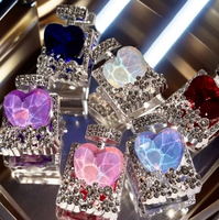 Perles de bouteille de parfum en alliage de pierres précieuses coeur pour la fabrication de chaînes de téléphone stylo bricolage