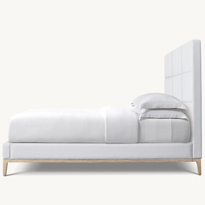 Rhoohill Lit King Size Personnalisable Style Américain Moderne avec Cadre en Bois Massif, Design de Meubles de Chambre, Lits Rembourrés en Lin, Base en Chêne - Product Image 4