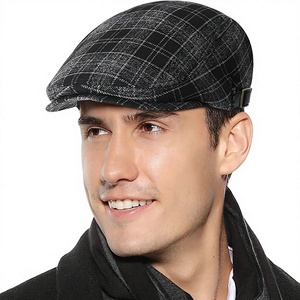 Béret personnalisé en gros style anglais en coton unisexe tendance style artiste à calotte plate réglable pour l'extérieur hiver - Product Image 1