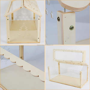 Cage pour hamster en <span class=keywords><strong>bois</strong></span> naturel Maisons de hamster en <span class=keywords><strong>bois</strong></span> avec acrylique pour gerbille, hamster syrien, chinchillas - Product Image 6