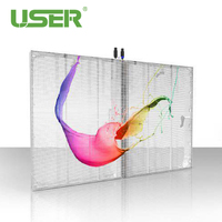 Módulo de Pantalla LED Transparente Personalizado a Todo Color 8K, Malla para Ventana, Brillo de 5000cd, para Exteriores, Bar/Techo, Adobe RGB 90%