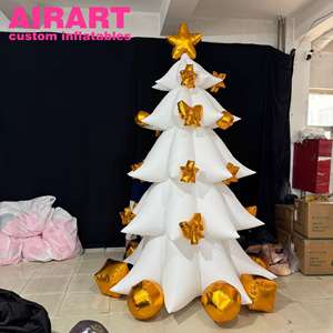 Arbre de Noël gonflable géant blanc avec lumières LED - Style de luxe pour l'extérieur, gonflable pour Noël, vente bon marché avec décorations - Product Image 2