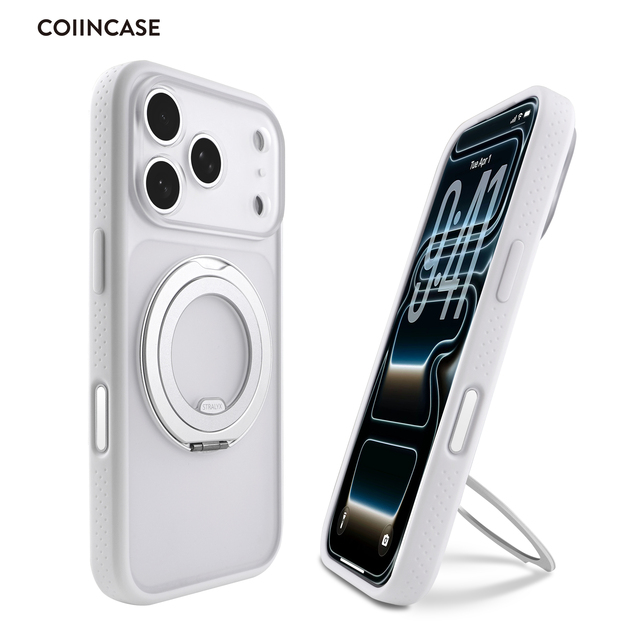 360 Full Body Armor Design Aluminum Bracket Magnetic Ring TPU+PC Frosting Anti-Fingerprint Air Cushion Mobile Phone Case for