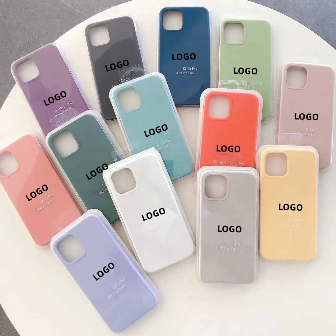 Couverture de téléphone portable en silicone liquide pour iPhone Coque en silicone pour iPhone Coque de téléphone en silicone avec logo OEM
