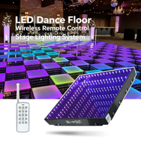 Dalles de piste de danse LED 3D à effet miroir infini, panneaux lumineux en verre trempé magnétique pour mariages et fêtes