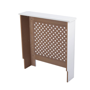 Couvercle de radiateur moderne en bois sculpté Style gril d'armoire Couvercle de radiateur en MDF blanc - Product Image 4