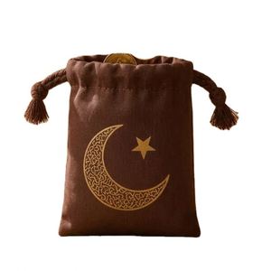 Pochette en coton avec cordon de serrage Eid Mubarak, sac cadeau personnalisé avec logo, emballage pour pièces de monnaie pour le Ramadan - Product Image 1