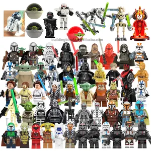 Hot Sale StarWars Series Yoda Mandalorian Darth Vader Trooper Mini Action Building Block Figures Kids Plastic Toys