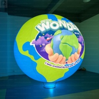 Ballon gonflable géant en PVC de 3 m avec logo personnalisé éclairé par LED, globe terrestre étanche, décoration pour événements religieux/promotion de marque/fête